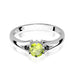 Inel Aur 14K cu Peridot 0.60 ct si Diamante Naturale Negre 0.029 ct