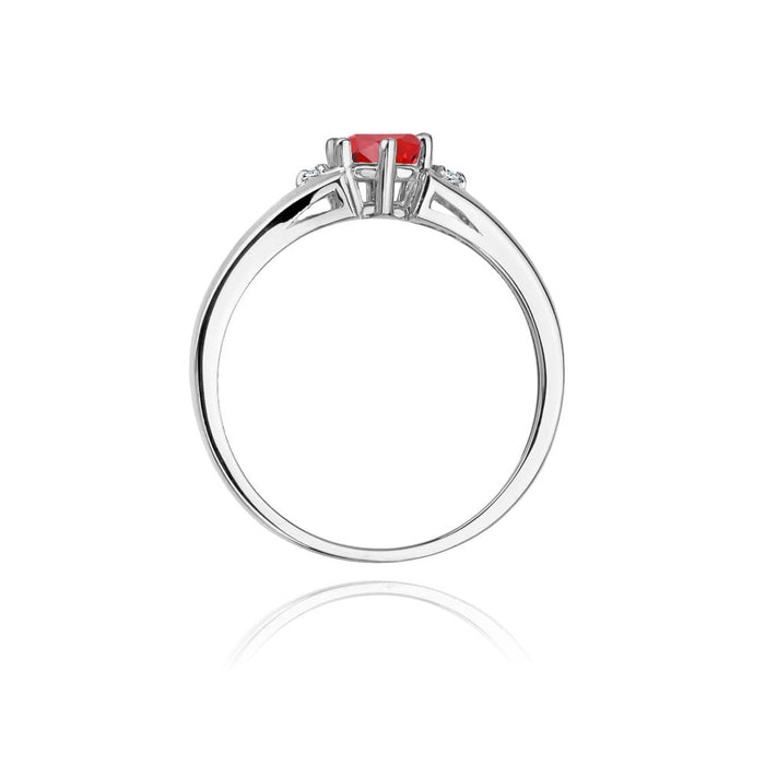 Inel Aur 14k cu Rubin 0.60 ct  si Diamante Naturale 0.0145 ct