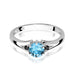 Inel Aur 14K cu Topaz Swiss 0.50 ct si Diamante Naturale Negre 0.03 ct