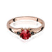 Inel Aur 14k cu Garnet 0.60 ct si Diamante Naturale Negre 0.029 ct