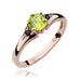 Inel Aur 14K cu Peridot 0.60 ct si Diamante Naturale Negre 0.029 ct