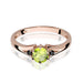 Inel Aur 14K cu Peridot 0.60 ct si Diamante Naturale Negre 0.029 ct