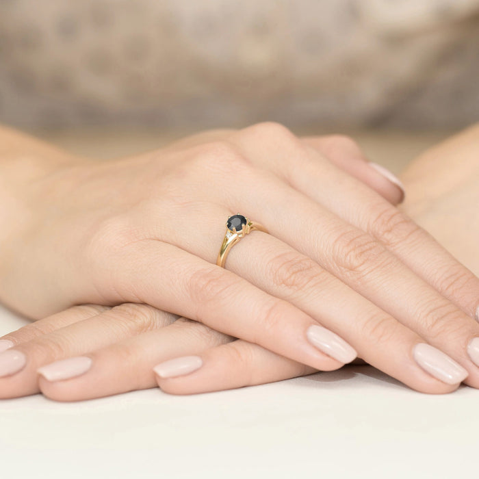 Inel Aur 14K W076 Diamant Negru 0.50ct