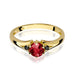 Inel Aur 14k cu Garnet 0.60 ct si Diamante Naturale Negre 0.029 ct