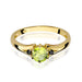 Inel Aur 14K cu Peridot 0.60 ct si Diamante Naturale Negre 0.029 ct