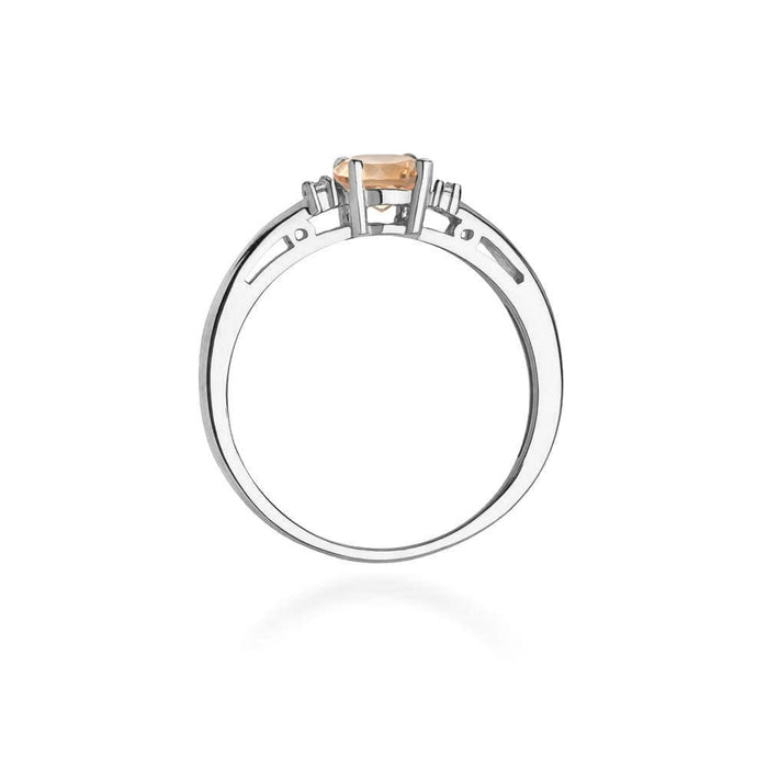 Inel Aur 14K cu Morganit 0.40 ct si Diamante Naturale Naturale 0.03 ct
