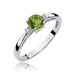 Inel Aur 14K cu Peridot 0.60 ct si Diamante 0.03 ct - Alb