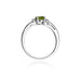 Inel Aur 14K cu Peridot 0.60 ct si Diamante 0.03 ct - Alb