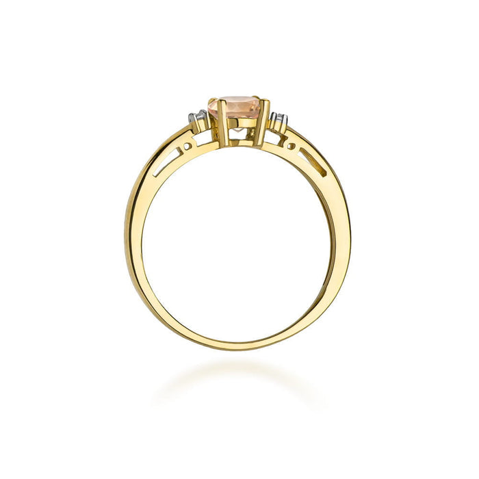 Inel Aur 14K cu Morganit 0.40 ct si Diamante Naturale Naturale 0.03 ct