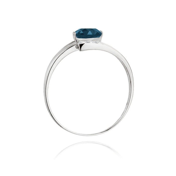 Inel Aur 14K W119 Topaz London Blue 0.50ct