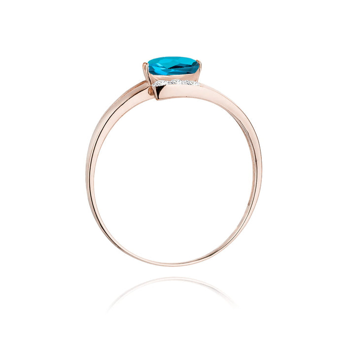 Inel Aur 14K W119 Topaz London Blue 0.50ct