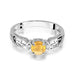 Inel Aur 14K cu Citrin 0.50 ct si Diamante Naturale Naturale 0.02 ct