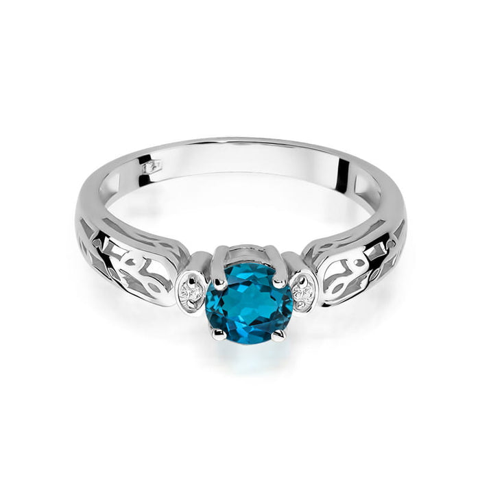 Inel Aur 14K W014 Topaz London Blue 0.50ct