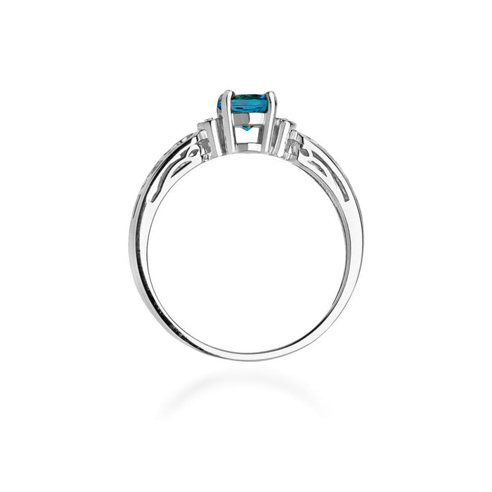 Inel Aur 14K W014 Topaz London Blue 0.50ct