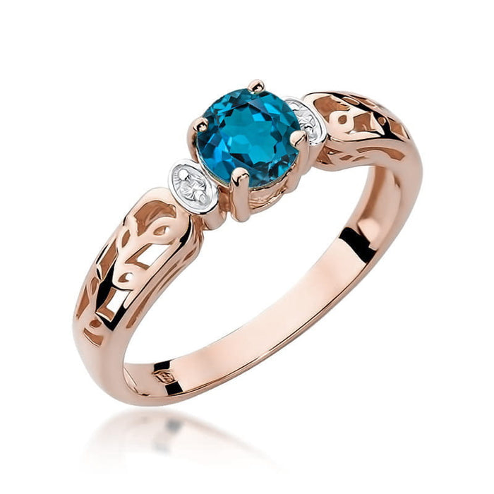 Inel Aur 14K W014 Topaz London Blue 0.50ct