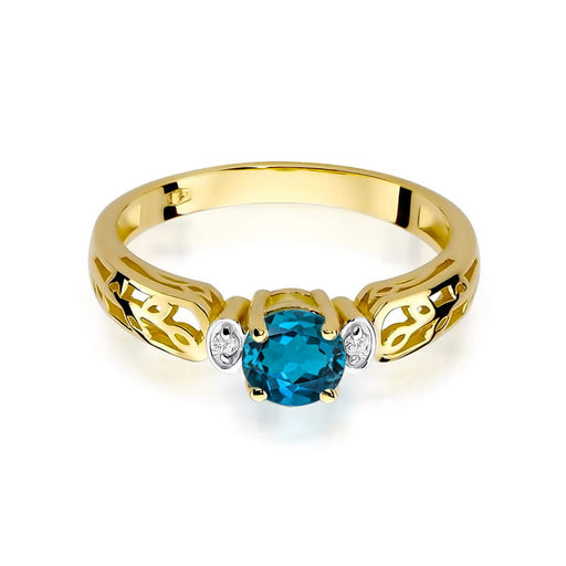 Inel Aur 14K W014 Topaz London Blue 0.50ct