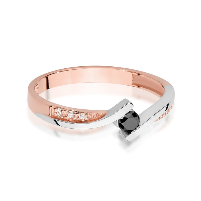 Inel Aur 14K W0177 Diamant Negru 0.12ct