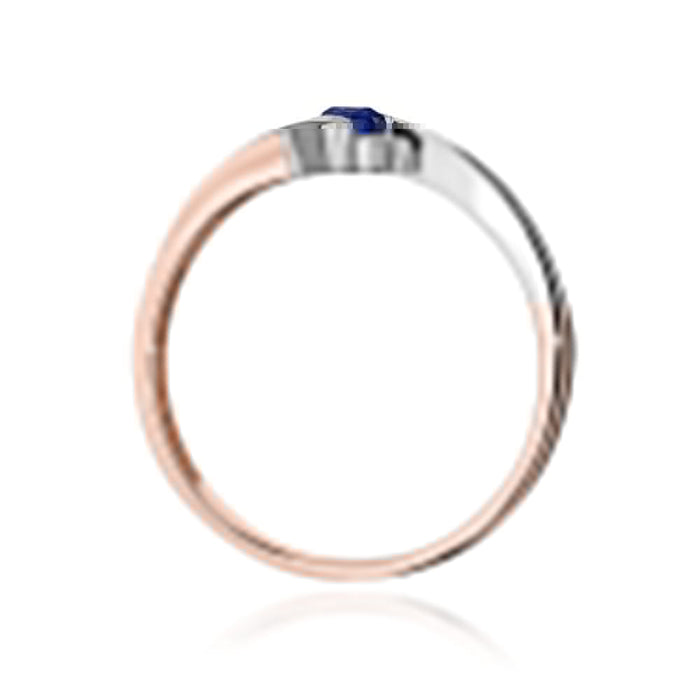 Inel Aur 14K cu Safir 0.15 ct si Diamante 0.03 ct - Roz