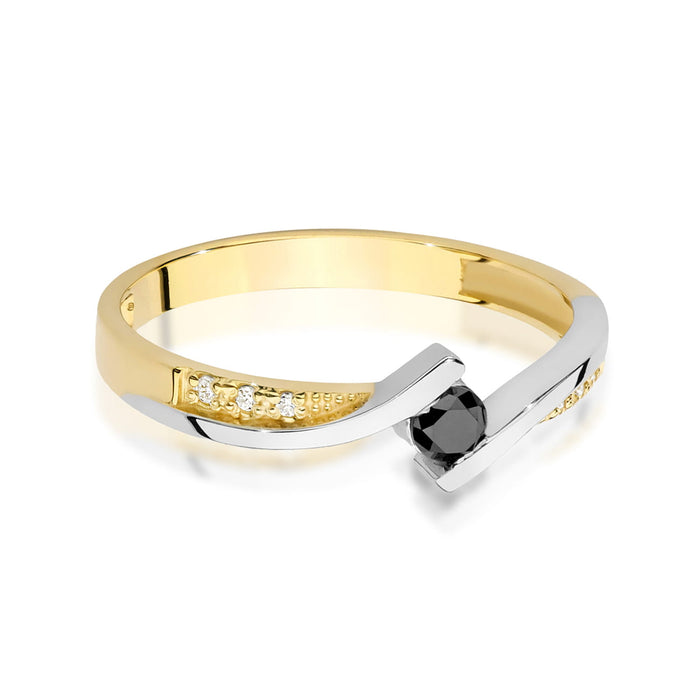 Inel Aur 14K W0177 Diamant Negru 0.12ct