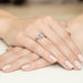 Inel Aur 14K cu Topaz London Blue 0.50 ct si Diamante Naturale 0.05 ct