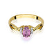 Inel Aur 14K cu Pink Sapphire 0.45 ct si Diamante Naturale 0.05 ct