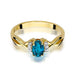 Inel Aur 14K cu Topaz London Blue 0.50 ct si Diamante Naturale 0.05 ct