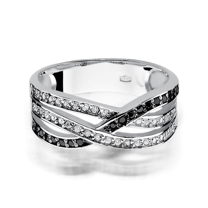 Inel Aur 14K cu Diamante Negre 0.27 ct