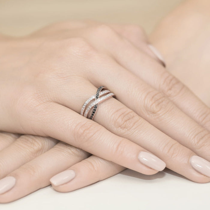 Inel Aur 14K cu Diamante Negre 0.27 ct