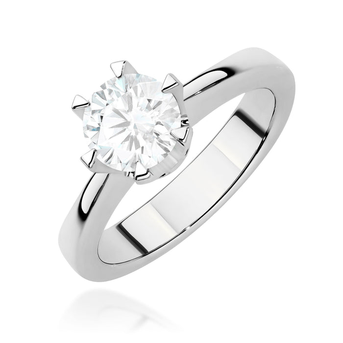 Inel Aur 14K cu Diamant de Laborator 1.00 ct - Alb