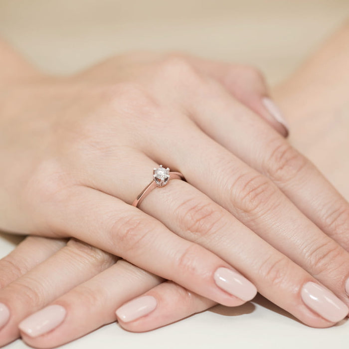 Inel Aur 14K W0220 Diamant Cultivat 0.25ct