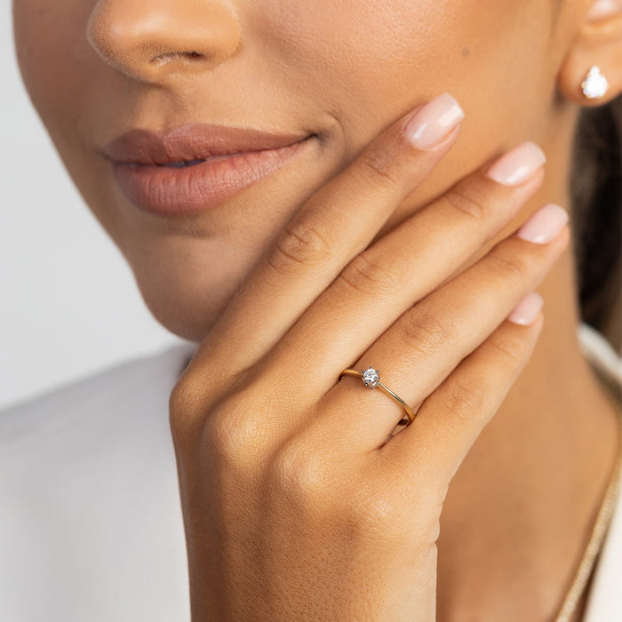 Inel Aur 14K cu Diamant de Laborator 0.10 ct