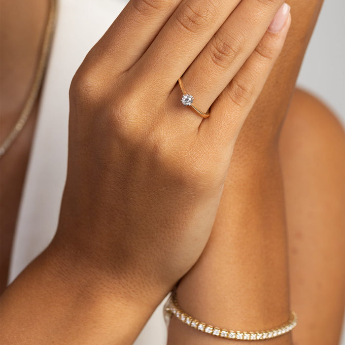 Inel Aur 14K cu Diamant de Laborator 0.20 ct