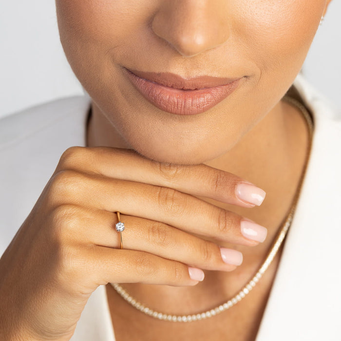 Inel Aur 14K cu Diamant de Laborator 0.20 ct