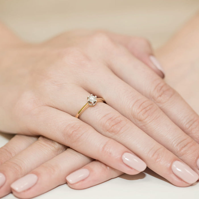 Inel Aur 14K W0220 Diamant Cultivat 0.25ct