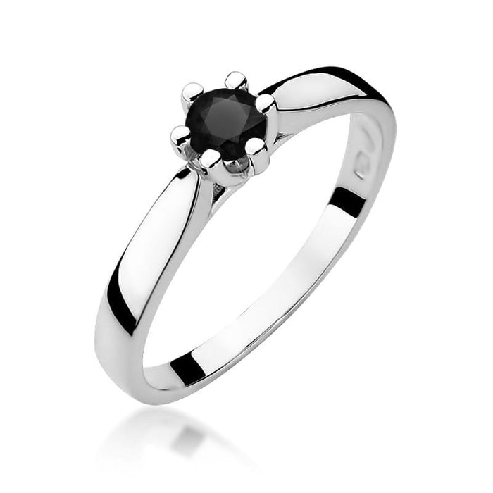 Inel Aur 14K W222B Diamant Negru 0.30ct