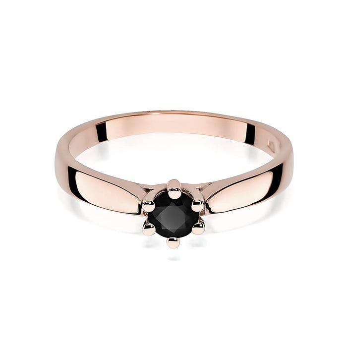 Inel Aur 14K W222B Diamant Negru 0.30ct
