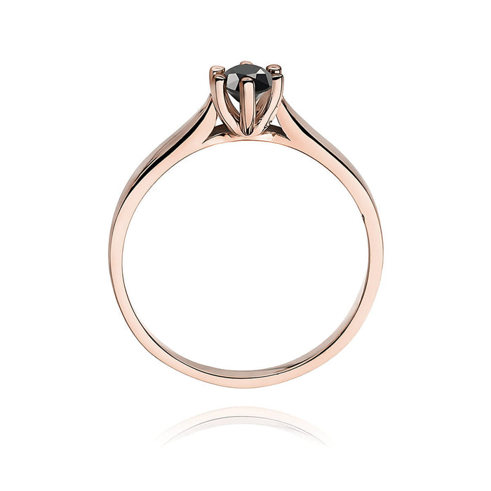 Inel Aur 14K W222B Diamant Negru 0.30ct