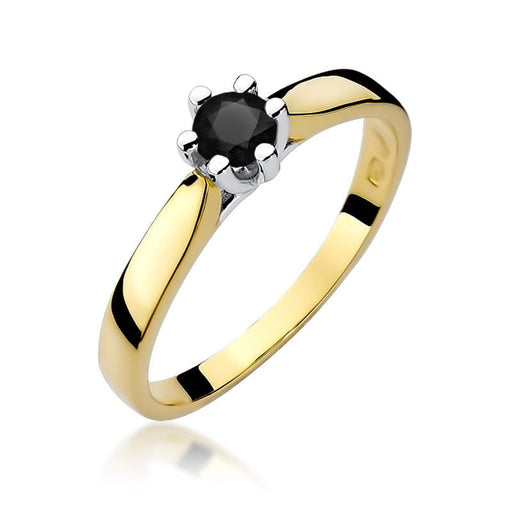 Inel Aur 14K W222B Diamant Negru 0.30ct