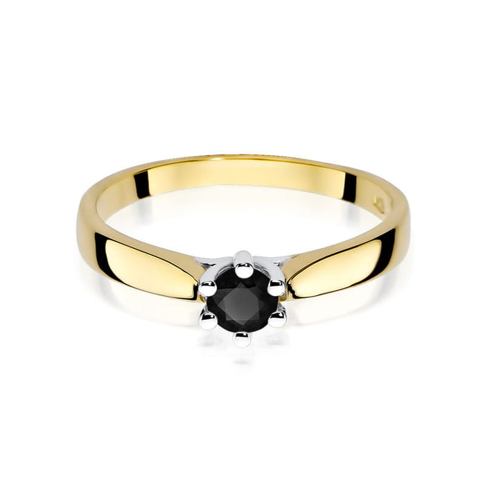 Inel Aur 14K W222B Diamant Negru 0.30ct