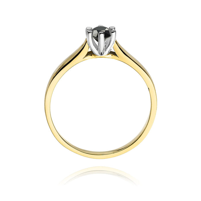 Inel Aur 14K W222B Diamant Negru 0.30ct