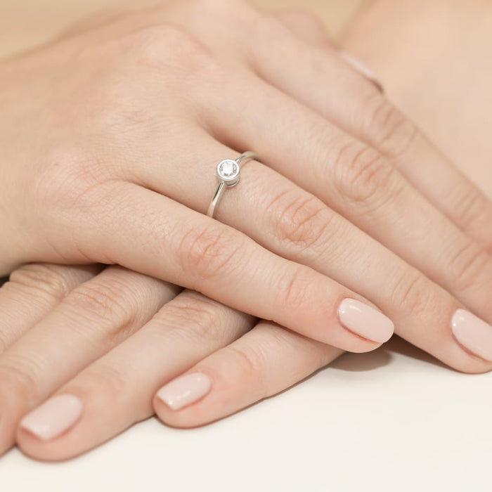 Inel Aur 14K W0224 Diamant Cultivat 0.25ct