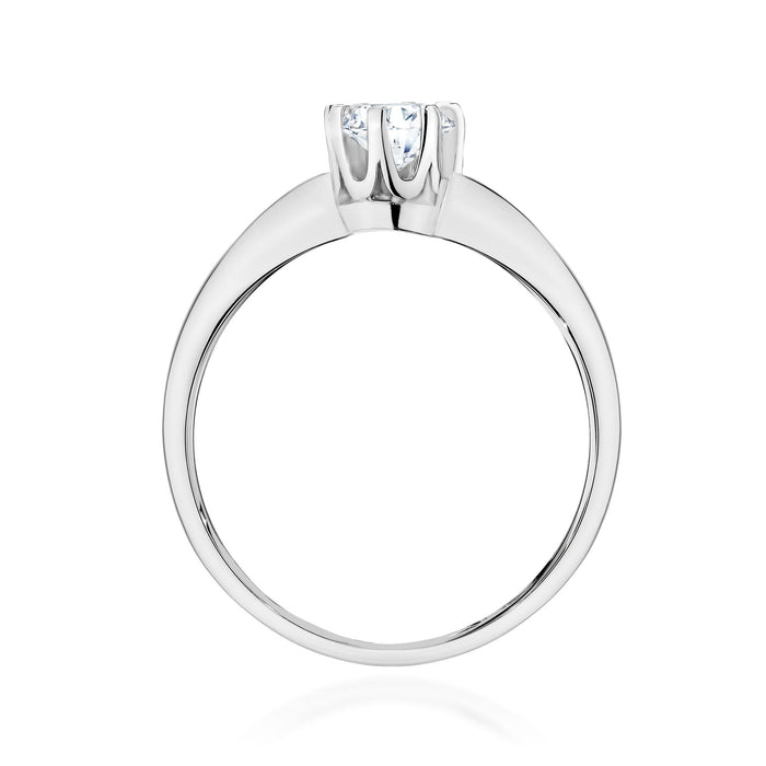 Inel Aur 14K cu Diamant de Laborator 0.30 ct - Alb