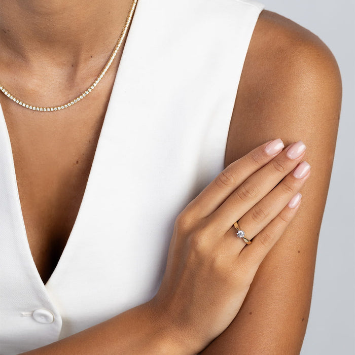 Inel Aur 14K cu Diamant de Laborator 0.30 ct - Galben