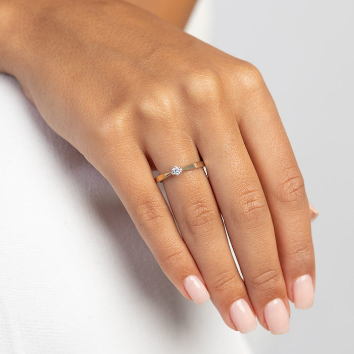 Inel Aur 14K cu Diamant de Laborator 0.10 ct