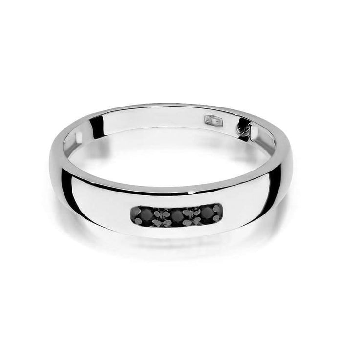 Inel Aur 14K cu Diamante Naturale Negre Naturale 0.04 ct