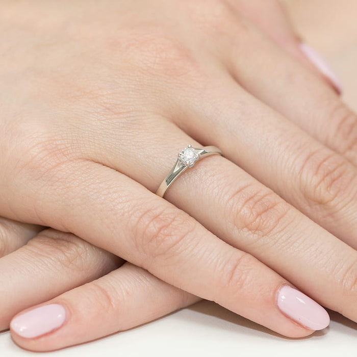 Inel Aur 14K W0240 Diamant Cultivat 0.20ct