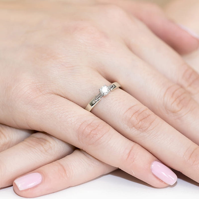 Inel Aur 14K W0241 Diamant Cultivat 0.20ct