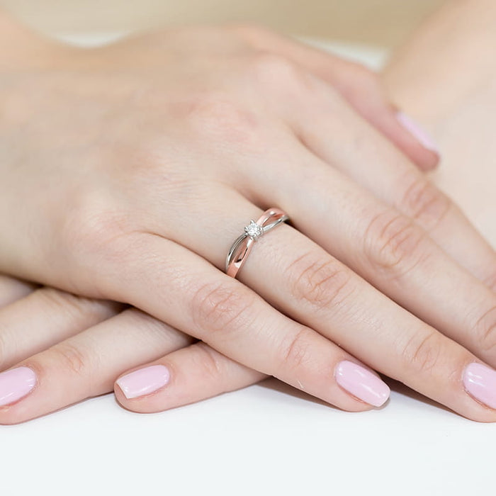 Inel Aur 14K W0248 Diamant Cultivat 0.10ct