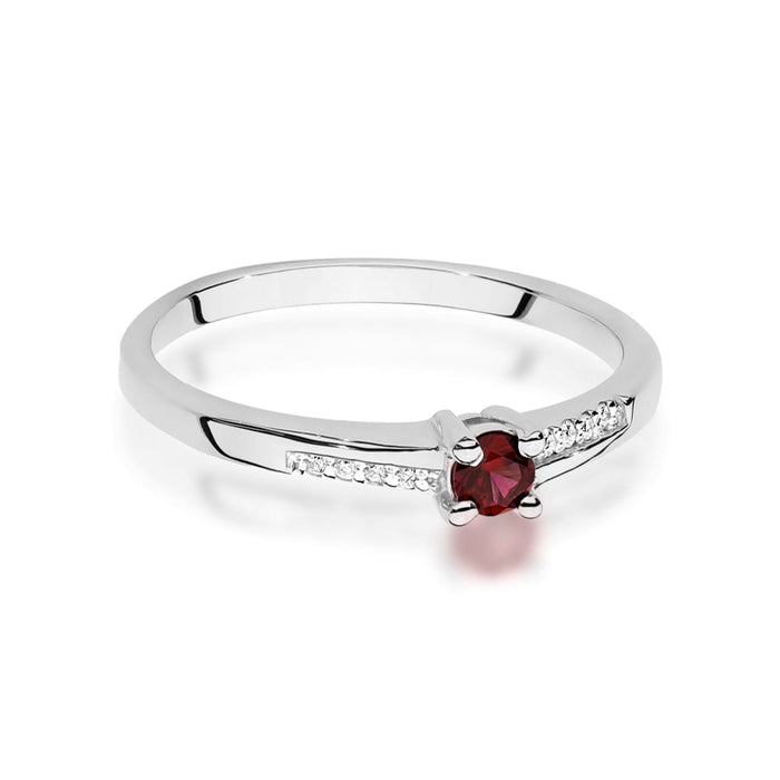 Inel Aur 14K cu Rubin 0.15 ct si Diamante Naturale 0.04 ct