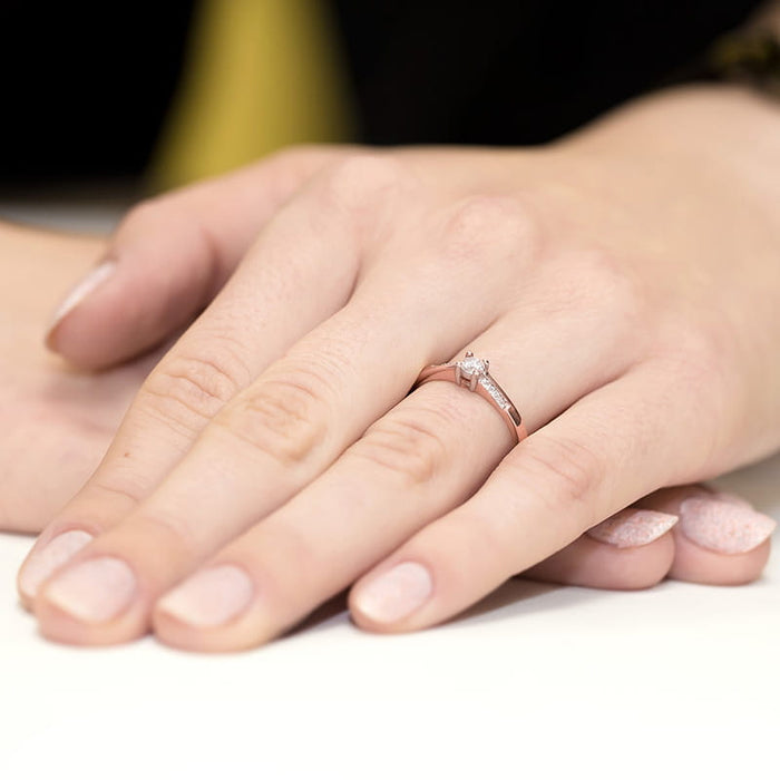 Inel Aur 14K cu Diamante Naturale 0.19 ct